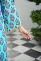 Azure Bloom Printed 3-Piece Suit (Premium Lawn)