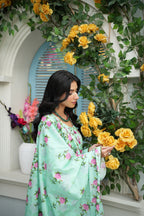 Mint Rose Printed 3-Piece Suit (Premium Lawn)