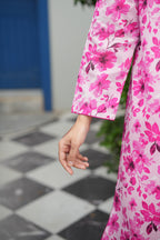 Pink Rose Printed 3-Piece Suit (Premium Lawn)