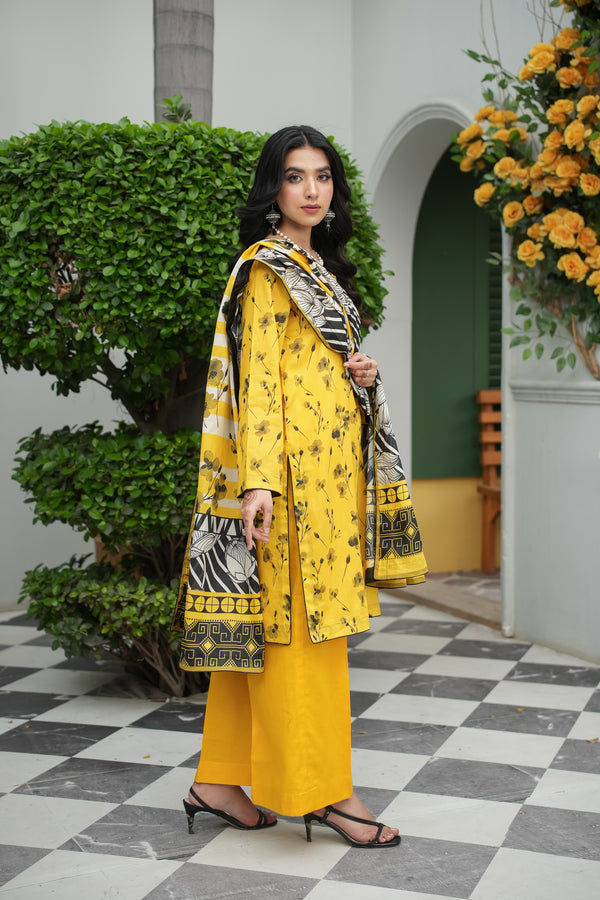 Zarnish Cobalt Ethnic 3-Piece Suit (Premium Lawn)