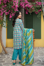 Zarnish Rose Bloom Printed 3-Piece Suit (Premium Lawn)