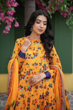 Zarnish Turquoise Heritage 3-Piece Lawn