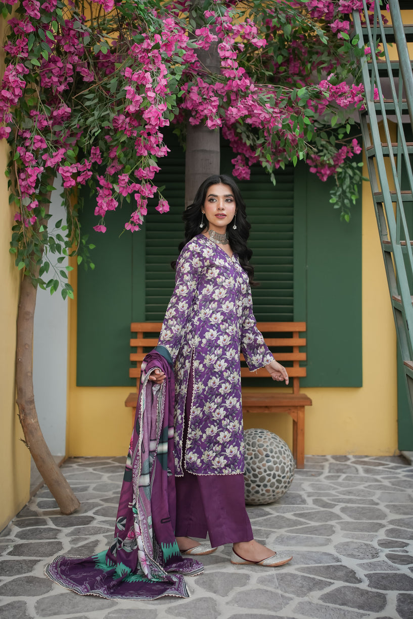 Zarnish "Cyan Mosaic" 3-Piece Boutique Lawn Collection