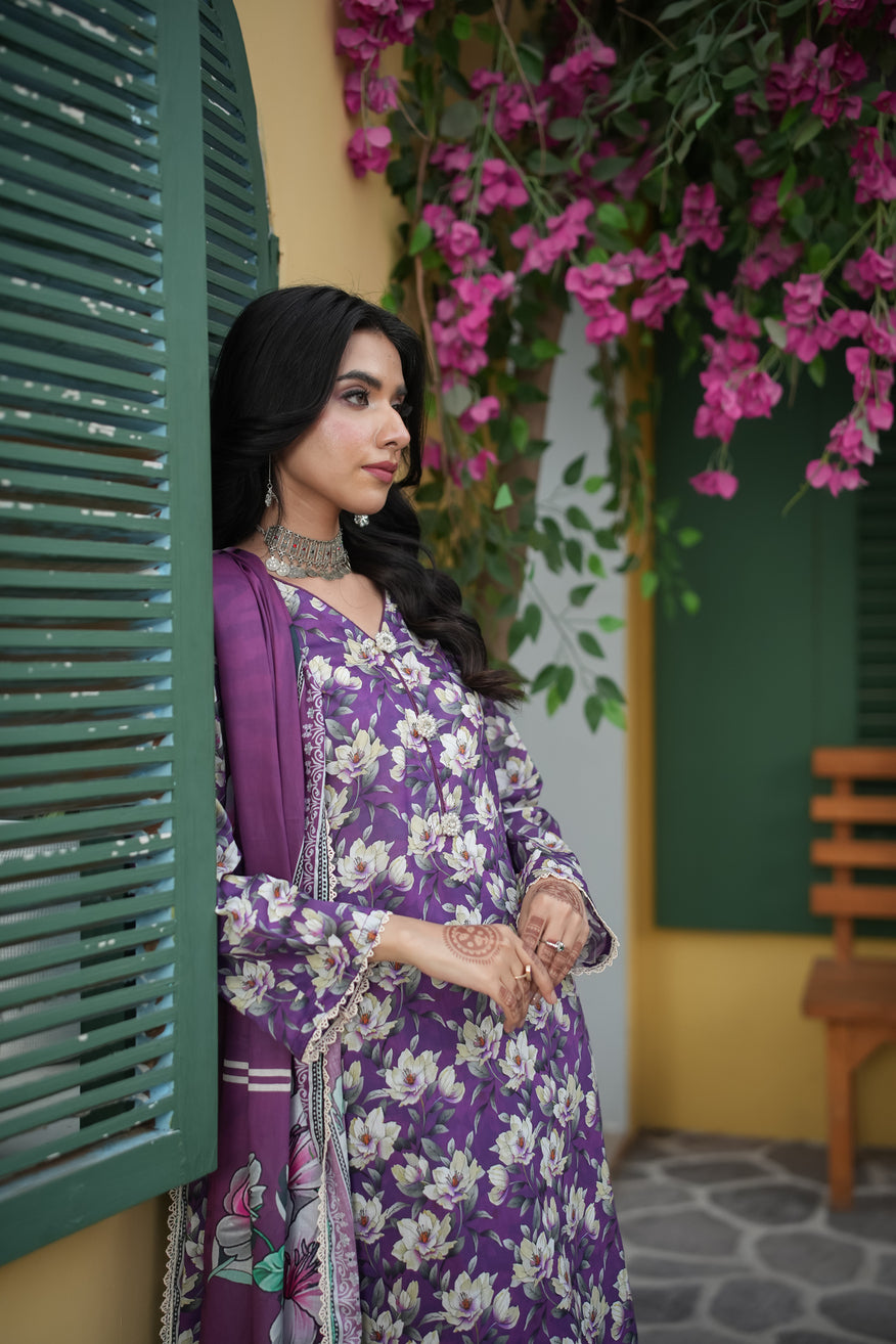 Zarnish "Cyan Mosaic" 3-Piece Boutique Lawn Collection