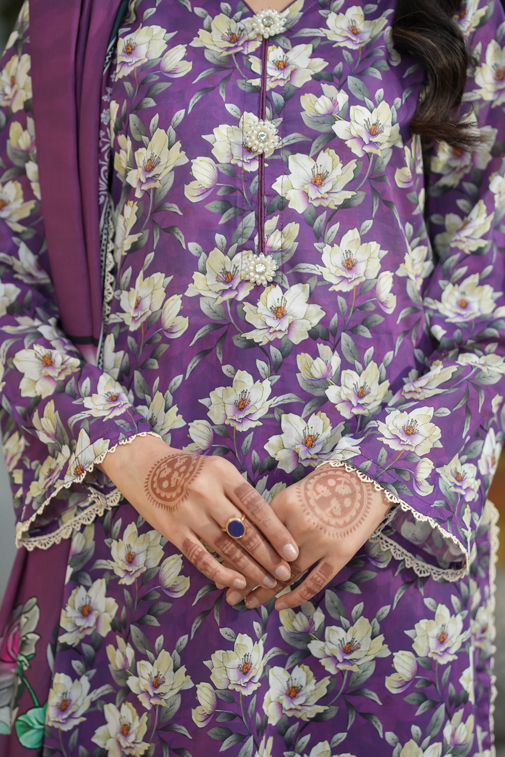 Zarnish "Cyan Mosaic" 3-Piece Boutique Lawn Collection