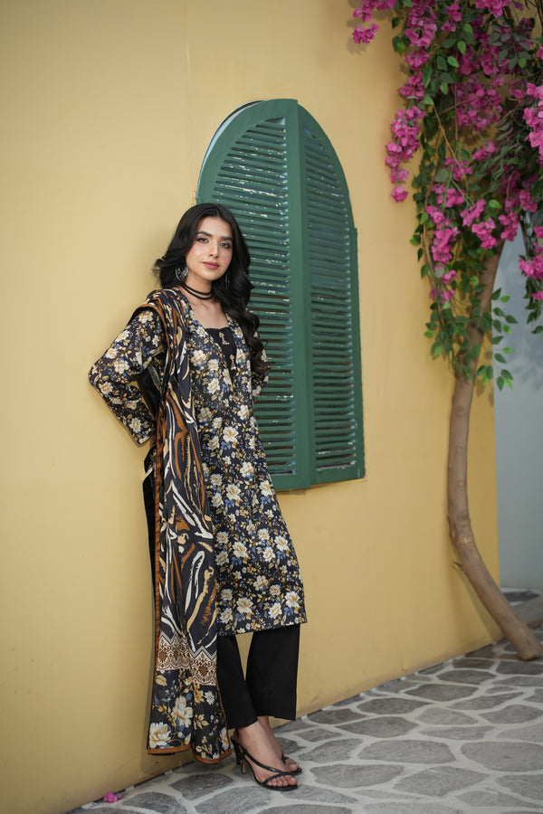 Zarnish Azure Ethnic 3-Piece Suit (Premium Lawn)
