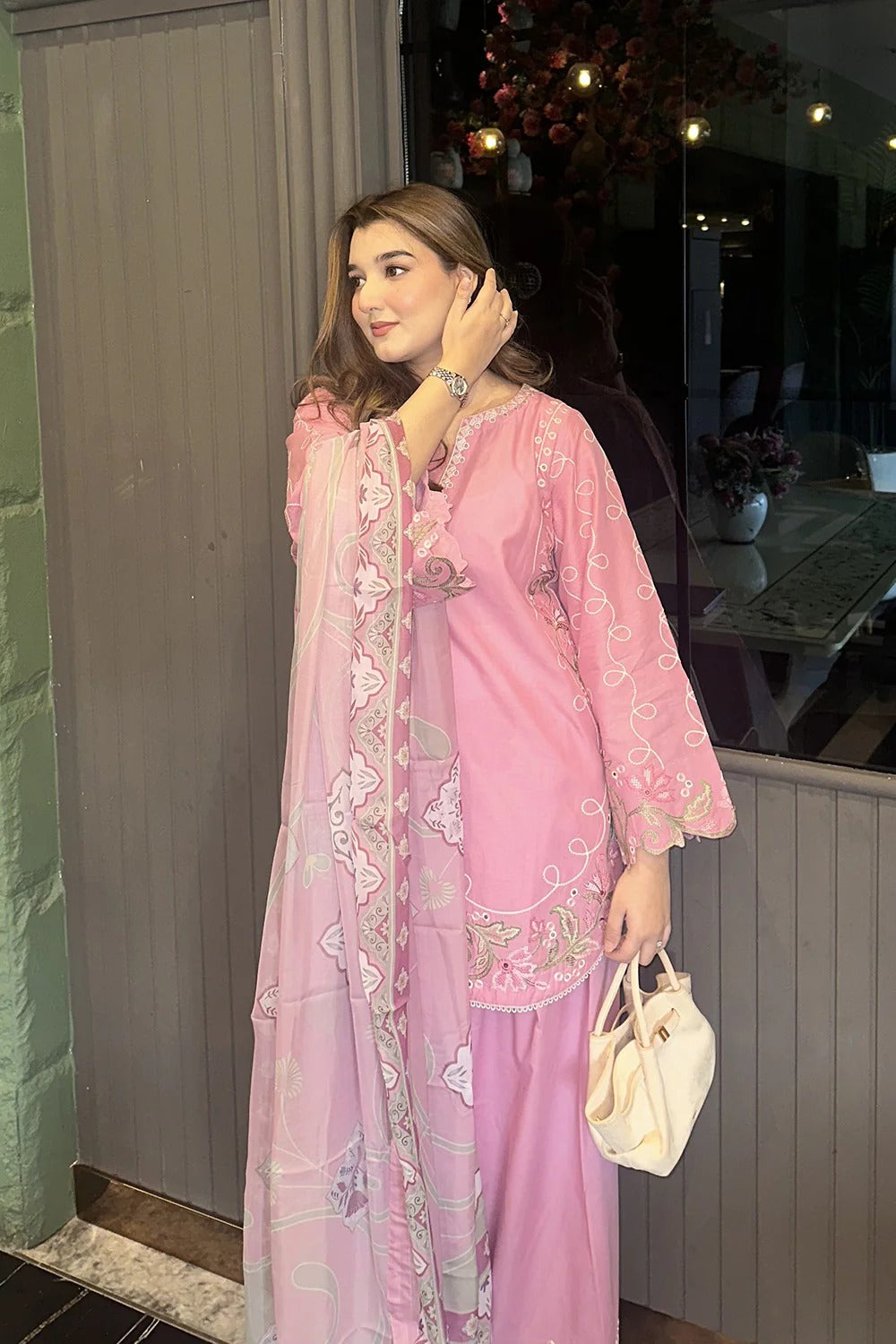 Blush 3-Piece Embroidered Lawn Suit