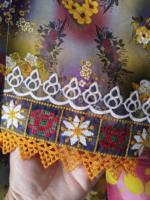 Premium Embroidered 3 Piece Suit Elegant Floral Printed Design